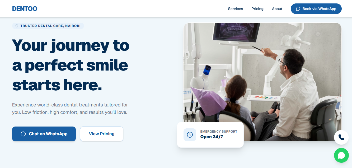 Dentoo Landing Page screenshot